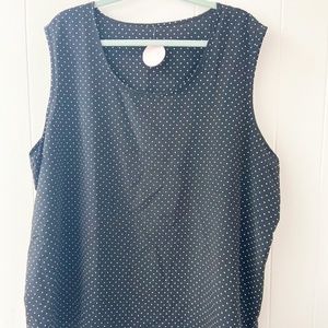 black and white polka-dot tank, PLUS SIZE